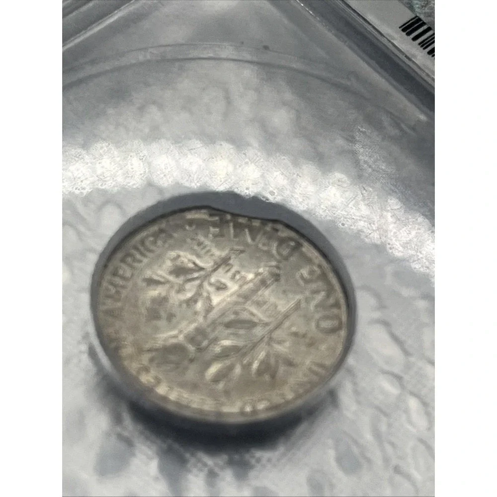 1964 Roosevelt Silver Dime - ICG AU55 - MAJOR CLIPPED PLANCHET MINT ERROR